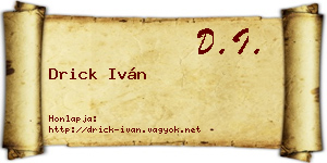Drick Iván névjegykártya