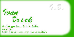 ivan drick business card